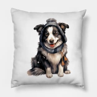 Winter Border Collie Dog Pillow