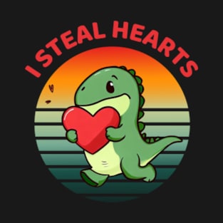 I steal hearts Trex dinosaur T-Shirt