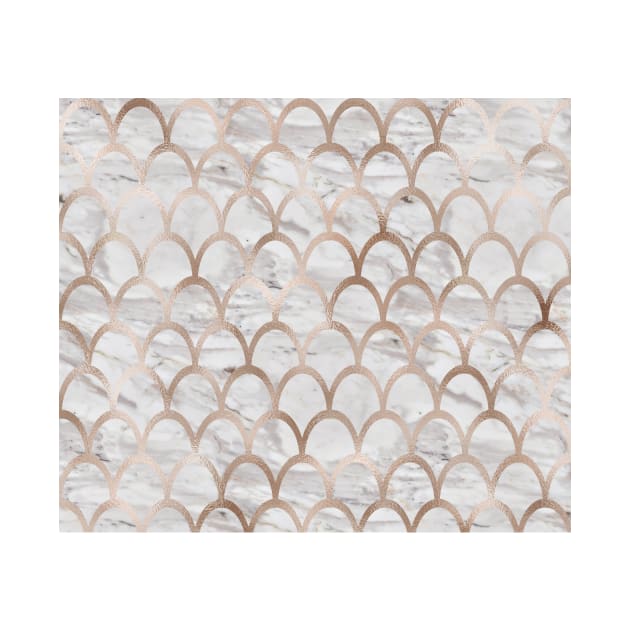 Rose gold mermaid scales - grey marble by marbleco