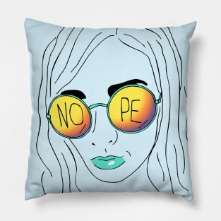 nope - minimal portrait Pillow