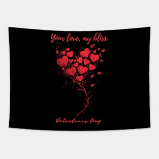 Your love, my bliss. A Valentines Day Celebration Quote With Heart-Shaped Baloon Tapestry