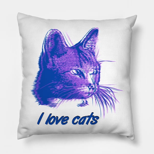 I like cats Pillow by hcreativeart