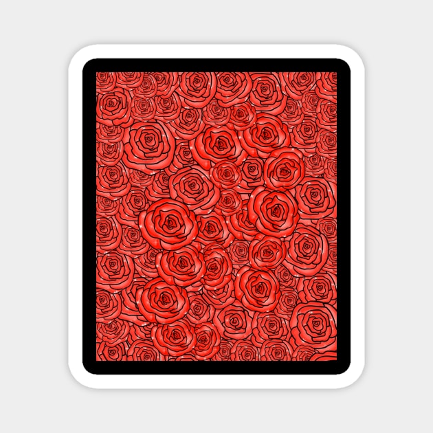 Rose flower lover Magnet by fall in love on_ink