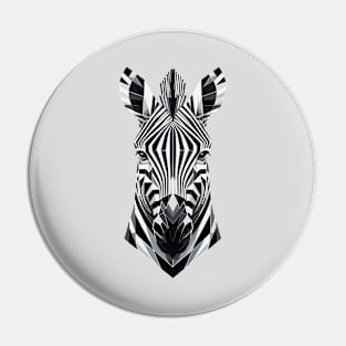 Abstract Geometric Zebra - Monochrome Design Pin