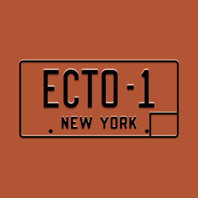 Ecto-1 Licence Plate Art (Ghostbusters) by GraphicGibbon