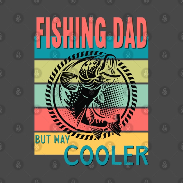 Fishing Dad But Way Cooler Retro Vintage Sunset by AdrianaHolmesArt