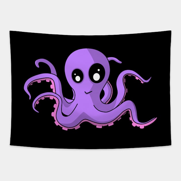 Lilac Octopus Baby Tapestry by Wise Dragon Art