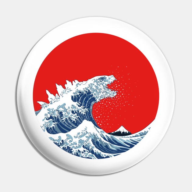 Hokusai Kaiju Pin by Mdk7