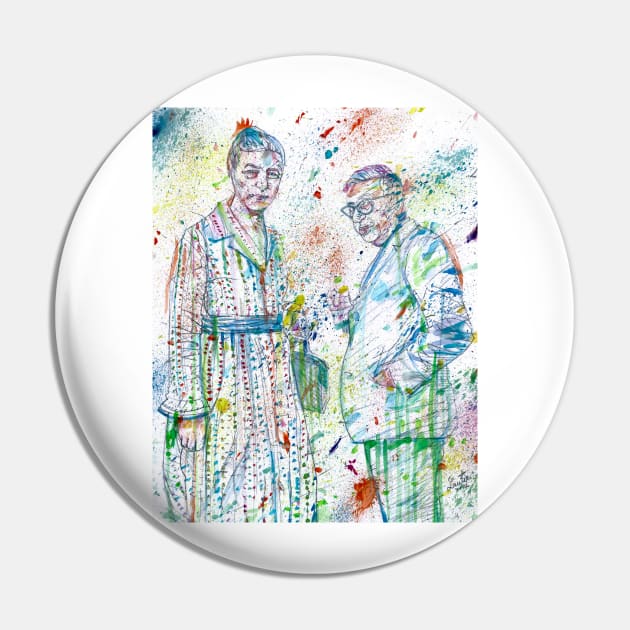 SARTRE and SIMONE DE BEAUVOIR watercolor portrait .2 Pin by lautir