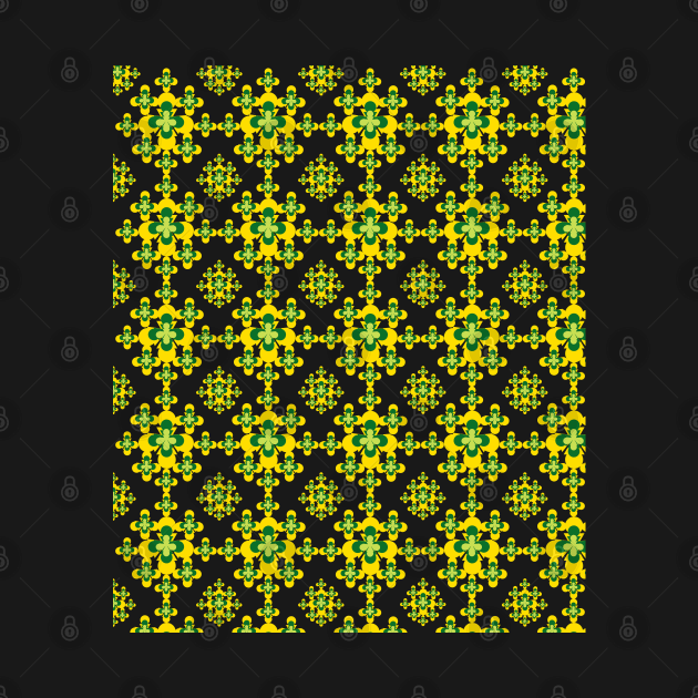 Yellow and green floral seamless pattern by Ezzkouch