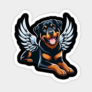 Cute Rottweiler angel comic style Magnet