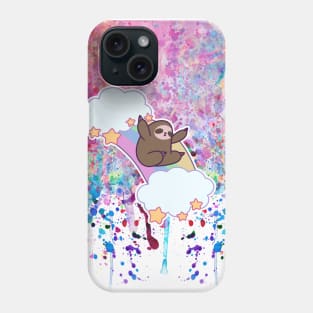 Rainbow Cloud Sloth - Paint Drip Phone Case