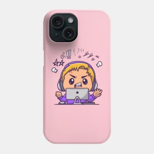 Angry Gamer Boy Cartoon Phone Case