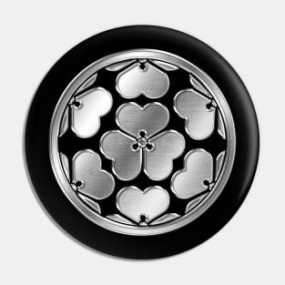 Chosokabe Clan Kamon Silver Chrome Pin