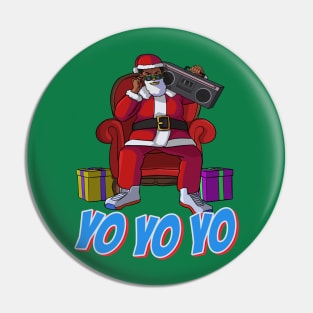 African American Santa Claus Christmas Pin