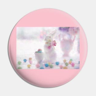 Pastel Easter Bunny Still Life Impressionist Painting Pin