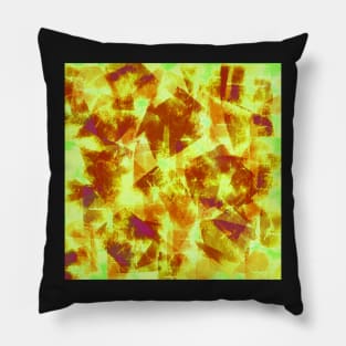 Abstract Swatches in Brown Yellow and Green Pillow