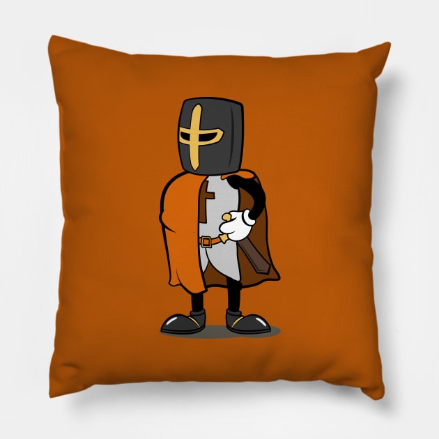 Teutonic Knight Cartoon (Player 8 colors, orange) Pillow by Koyaanisqatsian