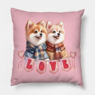 Lovely couple dogs Pillow