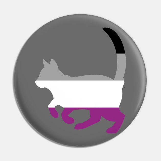 Pride Animals- Asexual Cat Pin by HeckHound