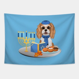 Hanukkah Blenheim Cavalier King Charles Spaniel Tapestry