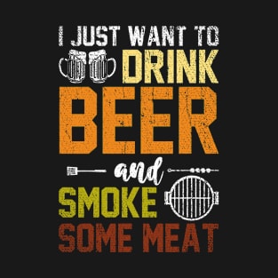 Guys Grilling Beer BBQ Barbecue T-Shirt