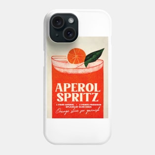 Retro Aperol Spritz Poster Big Big Glass Homebar, Kitchen Bar Prints, Vintage Drinks, Recipe, Wall Art Phone Case