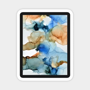 Orange and Blue Abstract Art Magnet