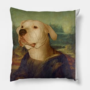 Mona Lisa Dogo Argentino Pillow