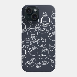 Evil Pussies Pure White Cats Phone Case