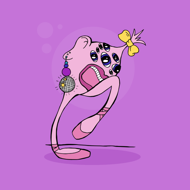 Strange Pink Ballerina Eyeball Monster by Otter-Grotto