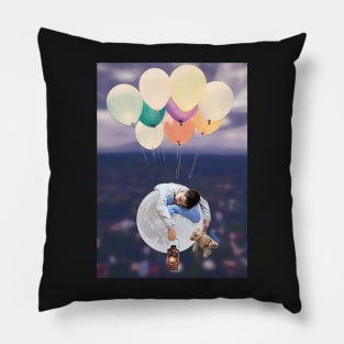 Moon Balloon Boy 1 - carried away on the breeze Pillow