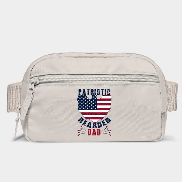 Patriotic Bearded Dad 4th of July Dad Patriotic Grunge by creative