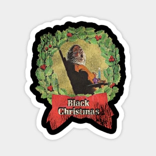 Black Christmas Wreath Magnet