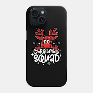 Christmas Squad Buffalo Plaid Reindeer Family Matching Pajamas Phone Case