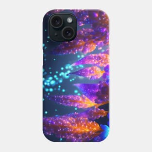 Abstract Neon night lit flower scene Phone Case