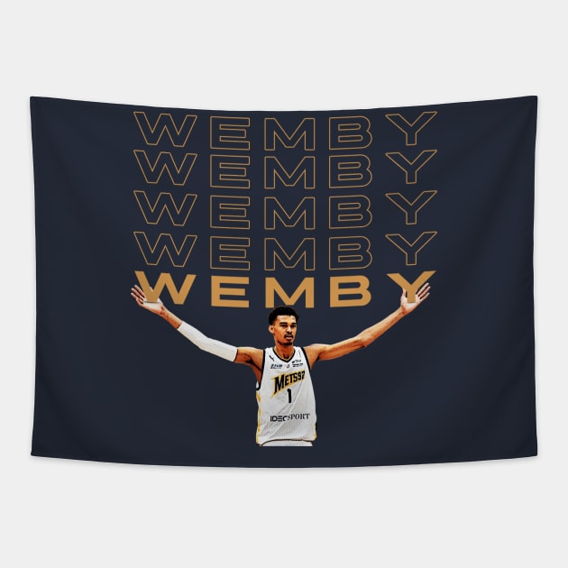 Victor Wembanyama Tapestry by islandersgraphics