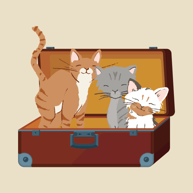 Cats in Vintage Suitcase by XanderWitch Creative
