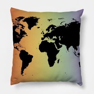 Rainbow world map Pillow