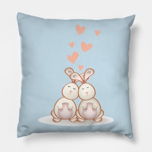 Bunnies in Love Pillow