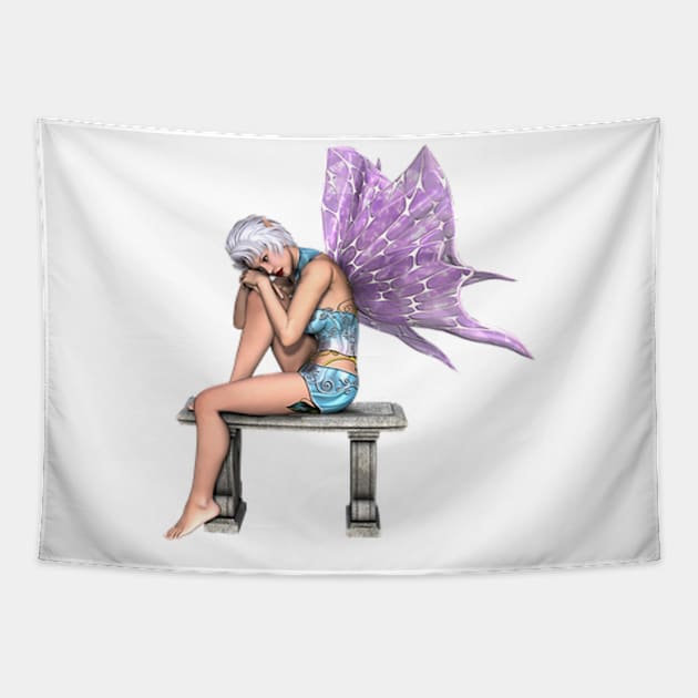 Chilling Female Fairy Tapestry by Hudkins