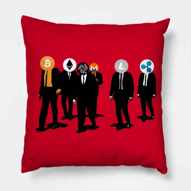 Crypto Cryptocurrency Dogs Pillow by vladocar