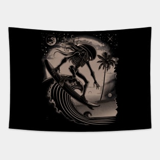 Alien surfing 88088 Tapestry