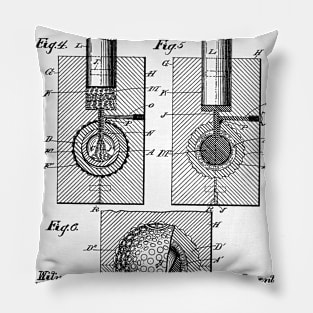 Golf Ball Vintage Patent Hand Drawing Pillow