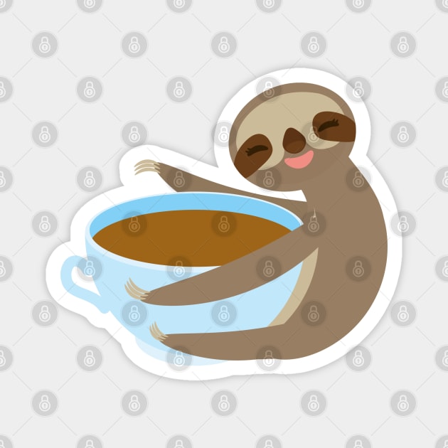 sloth, sloffee, coffee cup Magnet by EkaterinaP