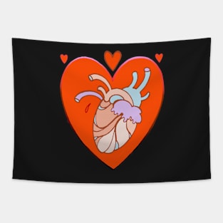 heart in heart, valentine tattoo art Tapestry