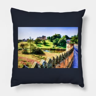 Alnwick Castle And The River Aln, Northumberland, UK Pillow