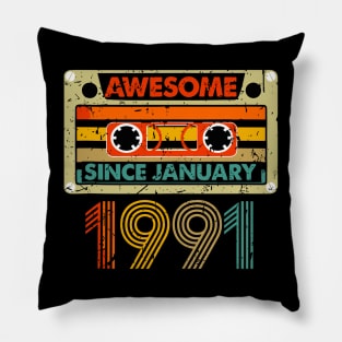 Awesome Since January 1991 33 Years Old 33th Birthday Pillow