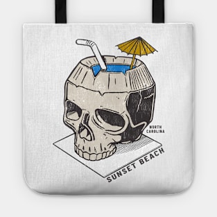 Sunset Beach, NC Summertime Vacationing Skull Drink Tote