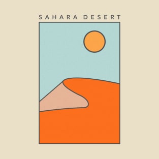 Minimal Style 'Sahara Desert' Illustration Artwork T-Shirt